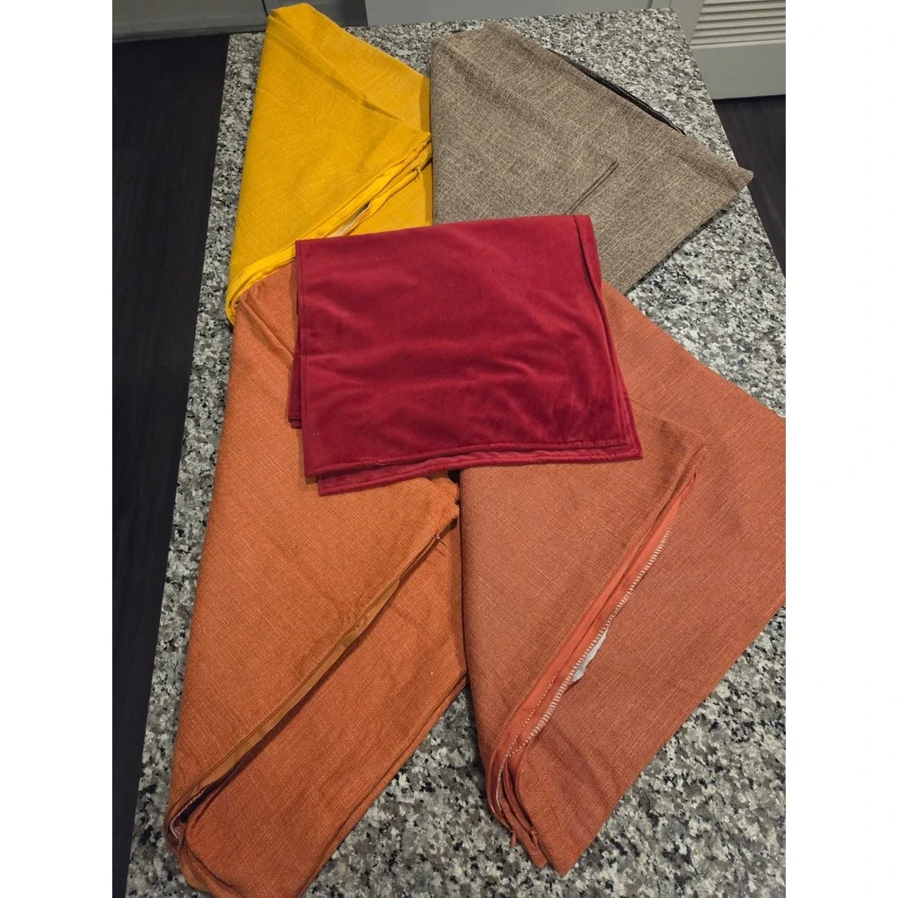 Lot of 10 Pillow Cover Set (8) 18x18 (2) 12x20 Multi Color Linen Velvet 10pc